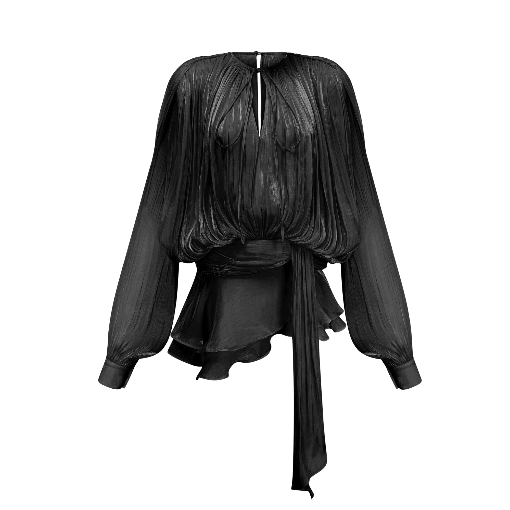 Olyndra fully-pleated ruffled mini dress