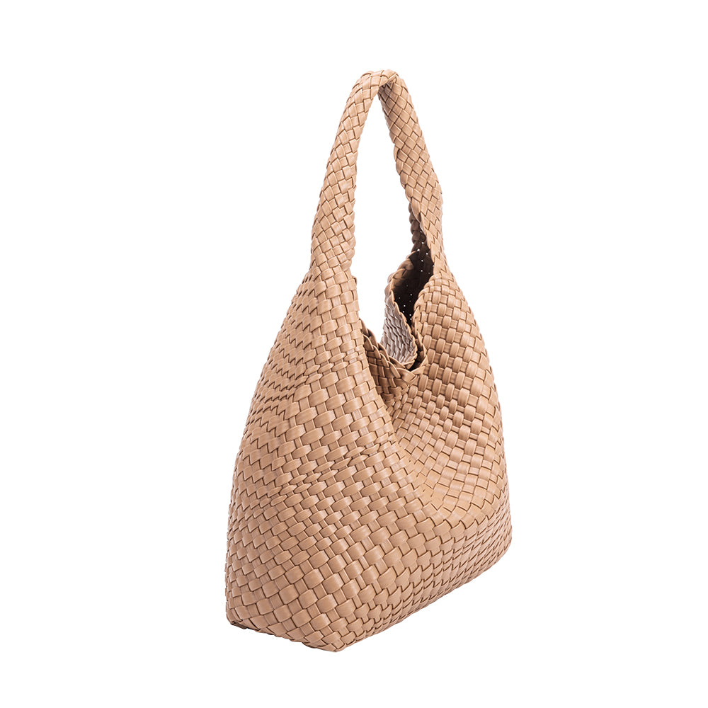 Aelthara nude recycled vegan shoulder bag