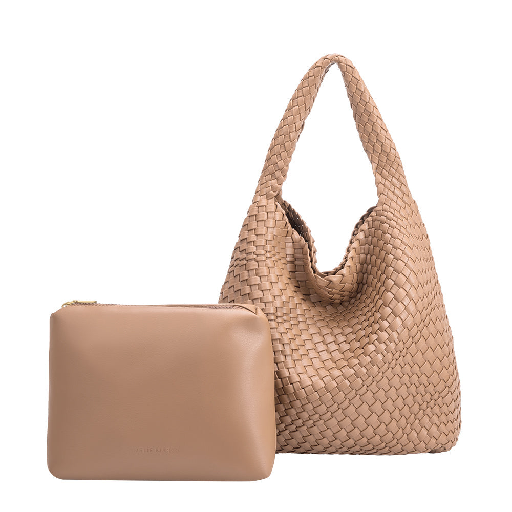 Aelthara nude recycled vegan shoulder bag