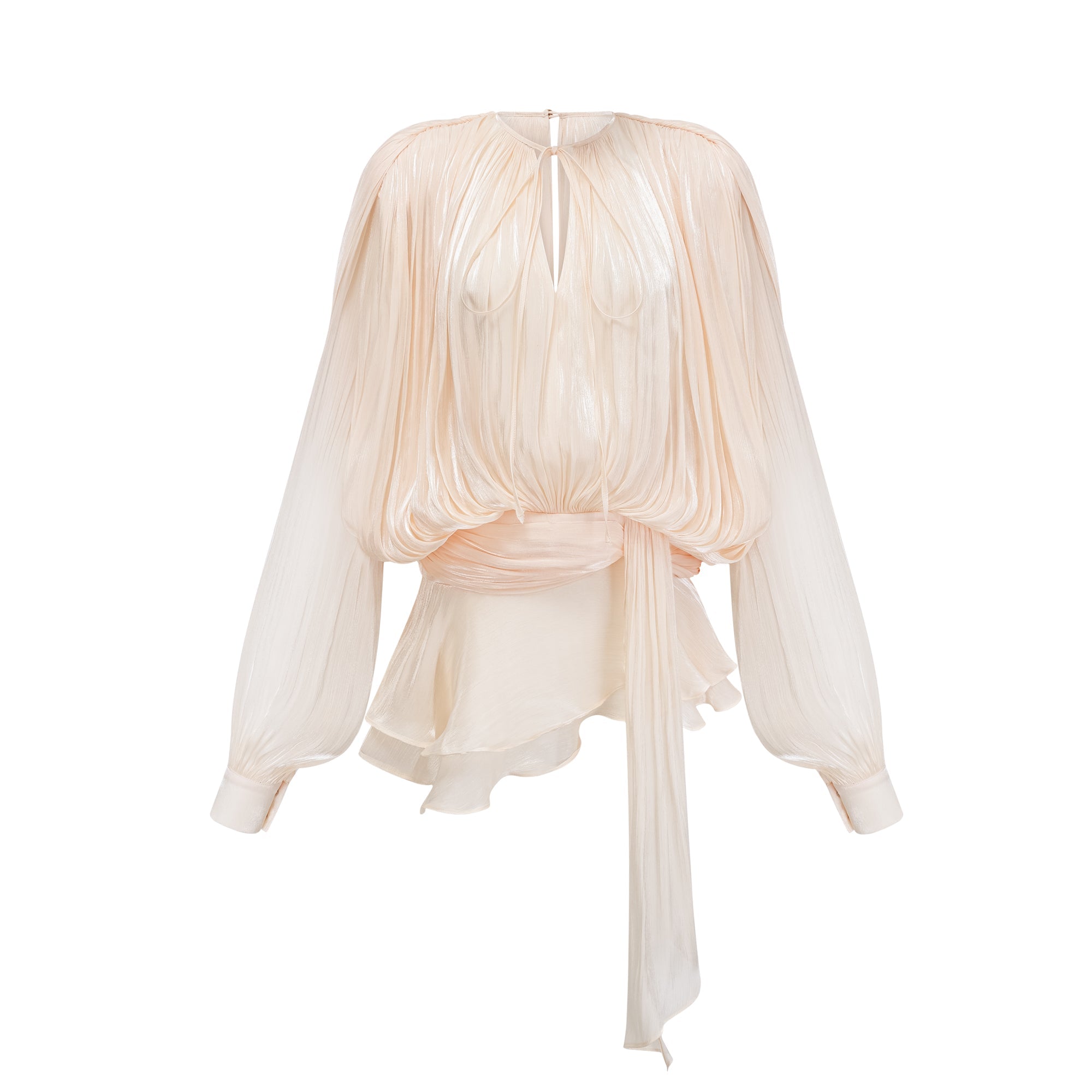 Quelara fully-pleated ruffled mini dress