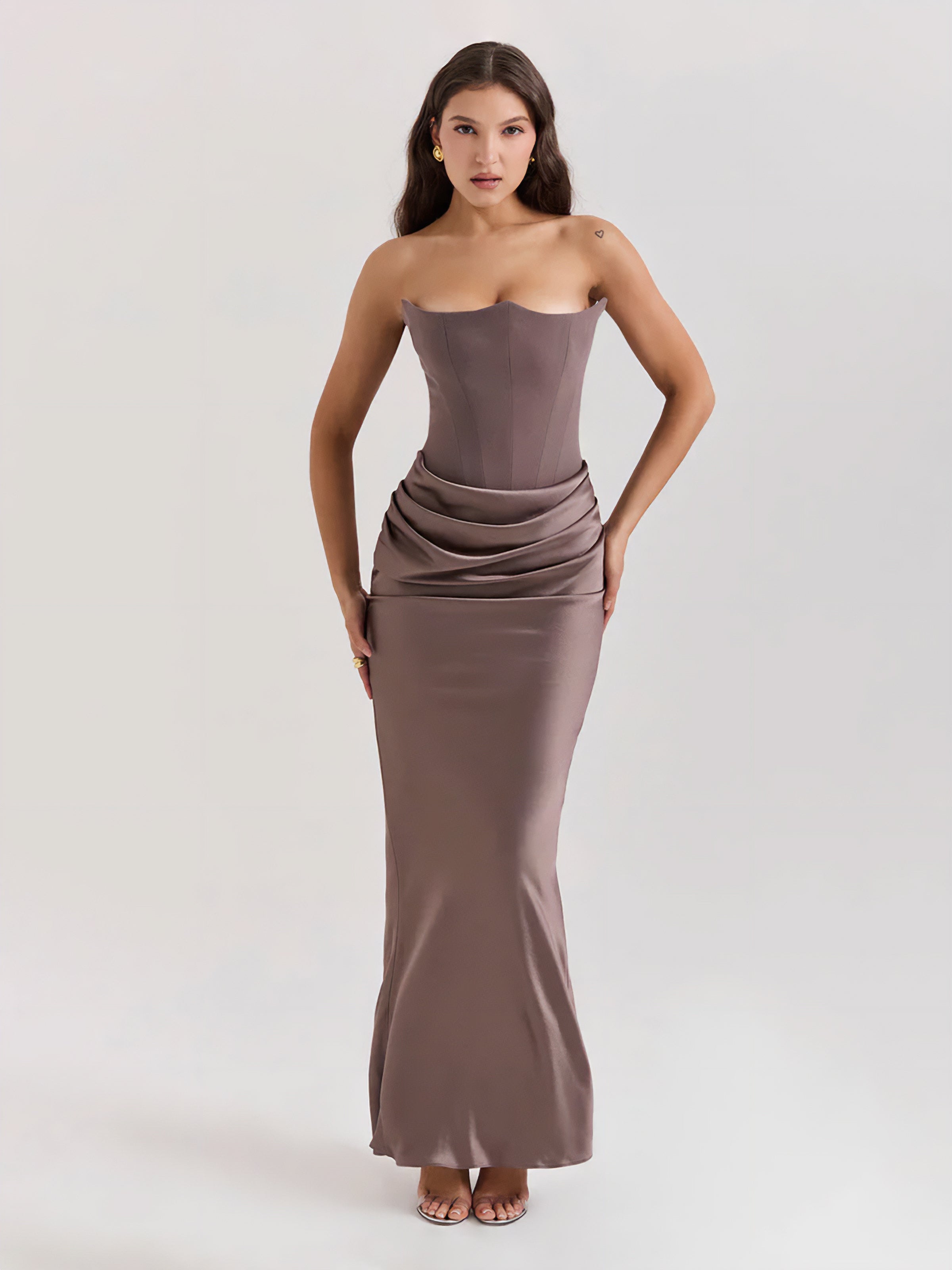 Vaelora maxi dress smoke