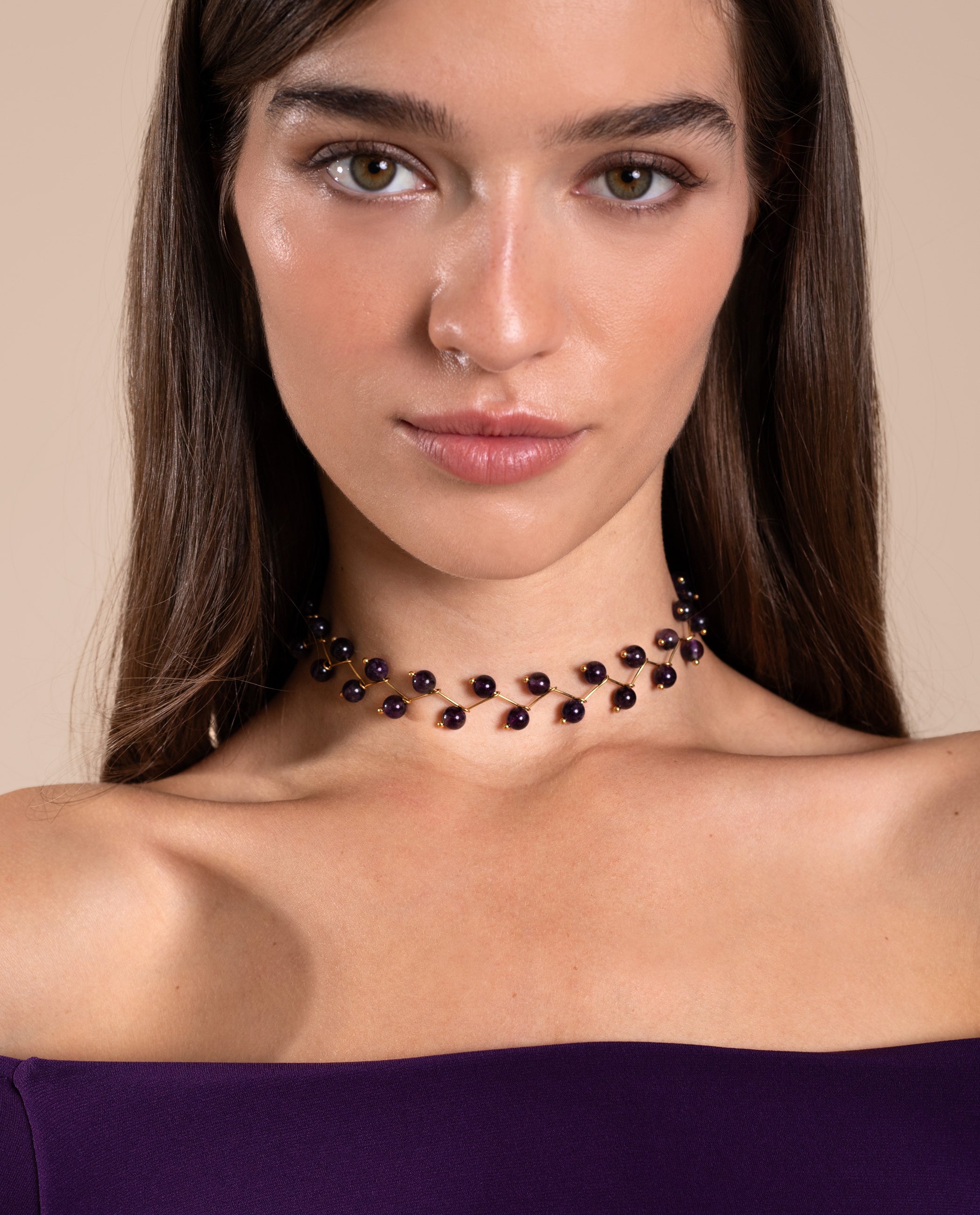 Collar zigy amethyst