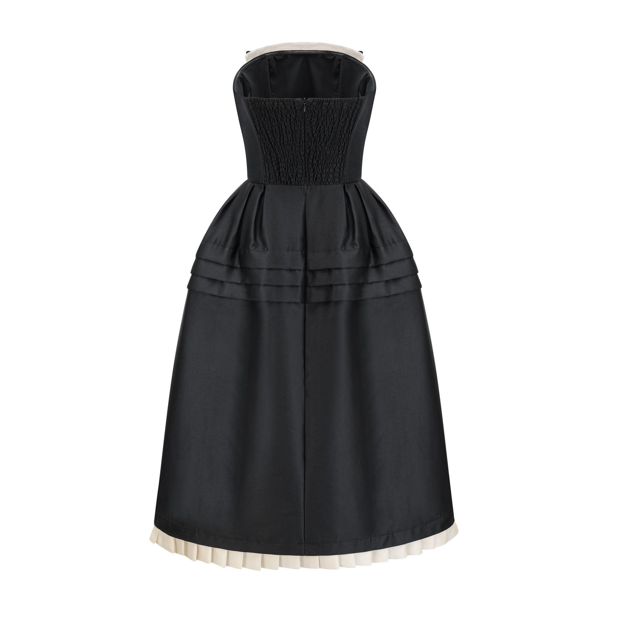 Calyra black bowknot midi dress